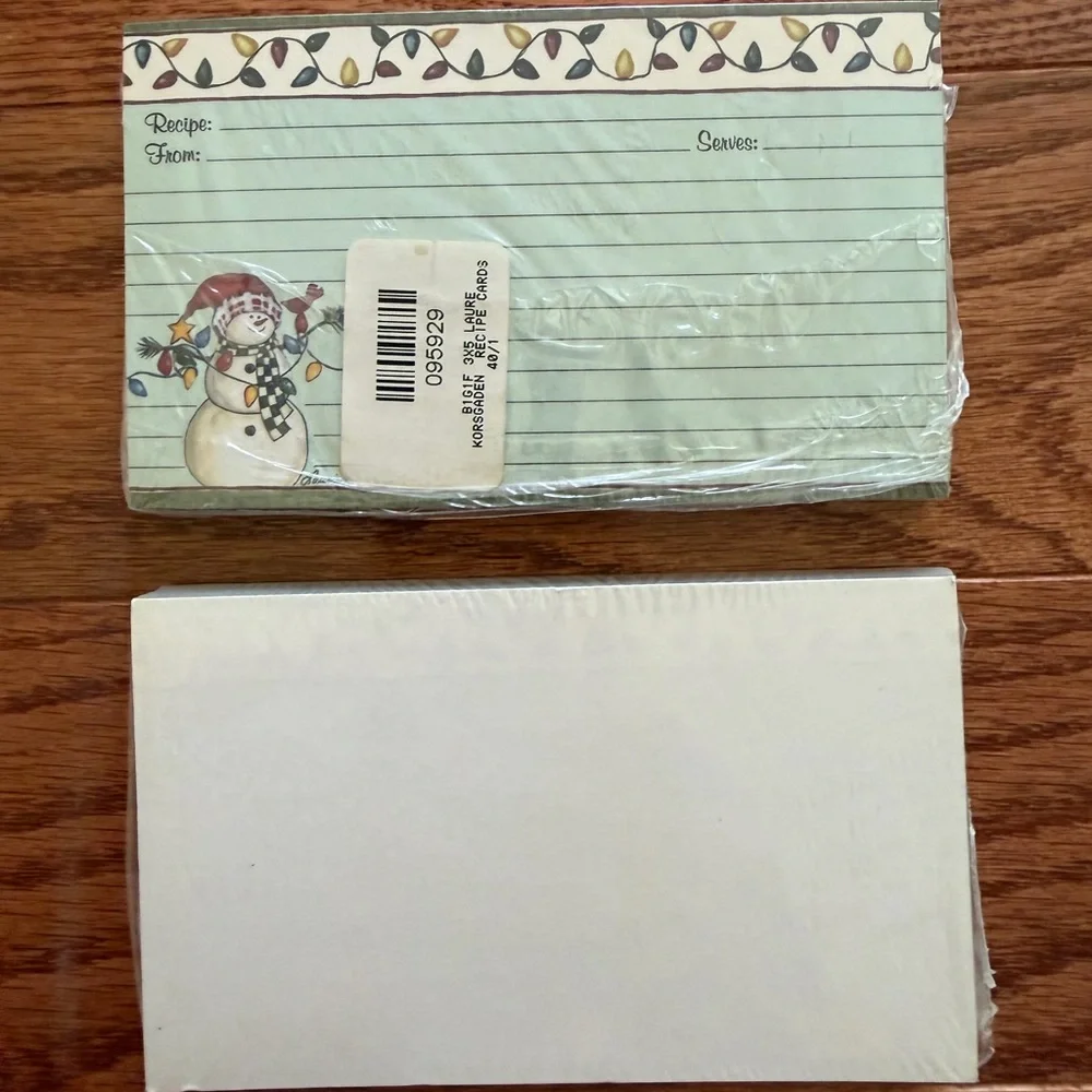 Snowman Recipe Cards with Holiday Lights